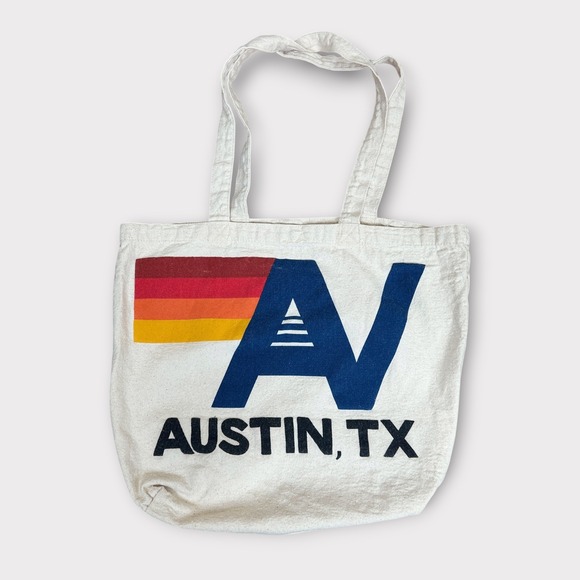 Aviator Nation Austin Texas Graphic Tote Bag Canvas Reusable Shopping Bag - Picture 1 of 6